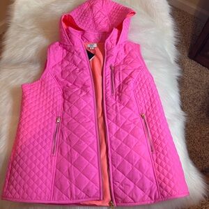 New crown & ivy women’s pink puffer vest XL